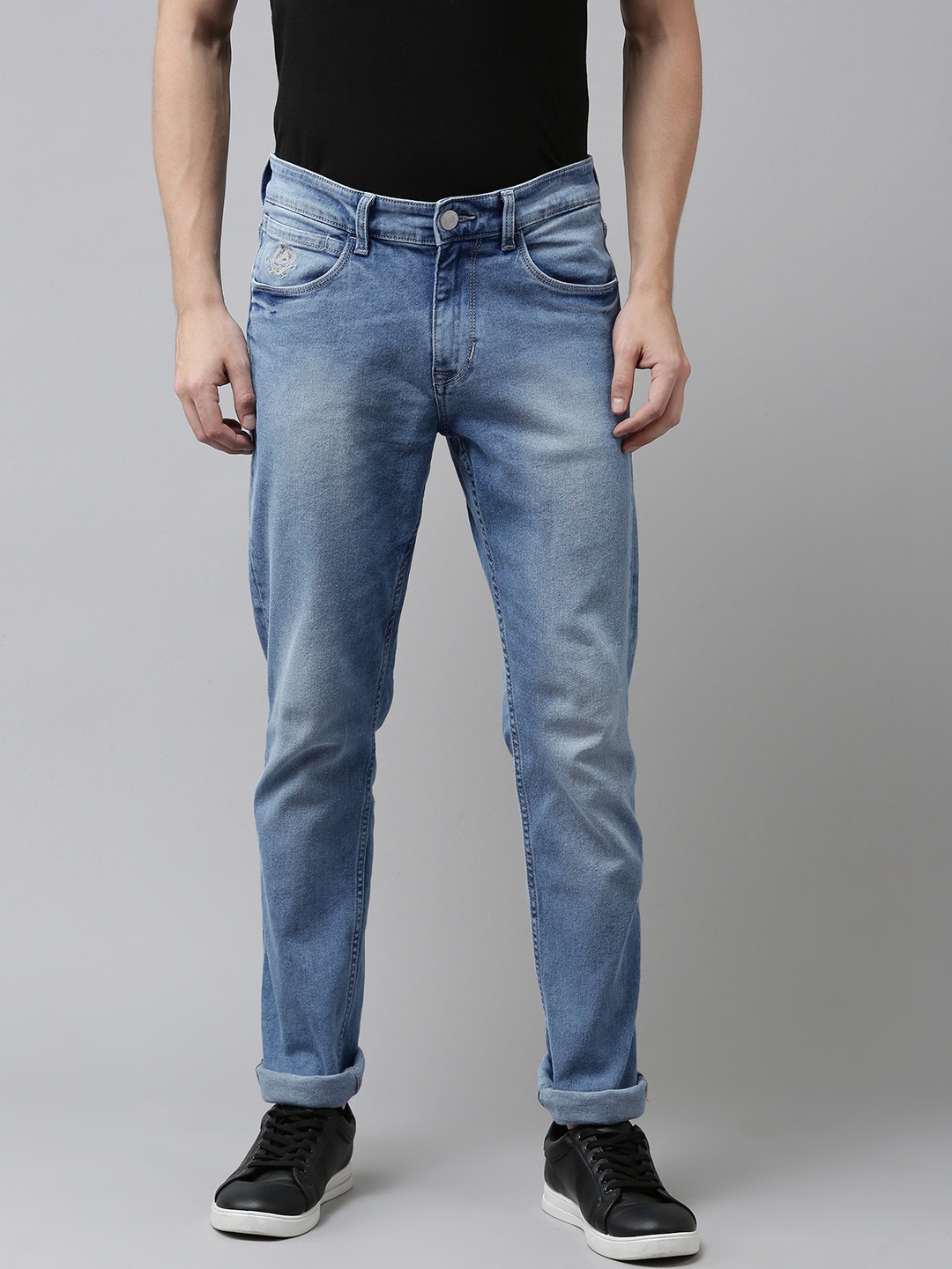 

U S Polo Assn Denim Co Men Blue Slim Fit Mid-Rise Heavy Fade Clean Look Jeans
