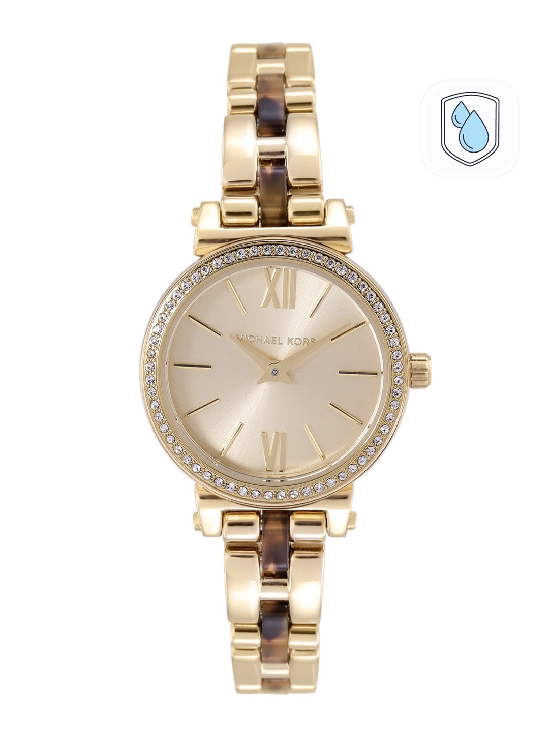 

Michael Kors Women Sofie Gold-Toned Embellished Dial Stainless Steel Analogue Watch MK4346