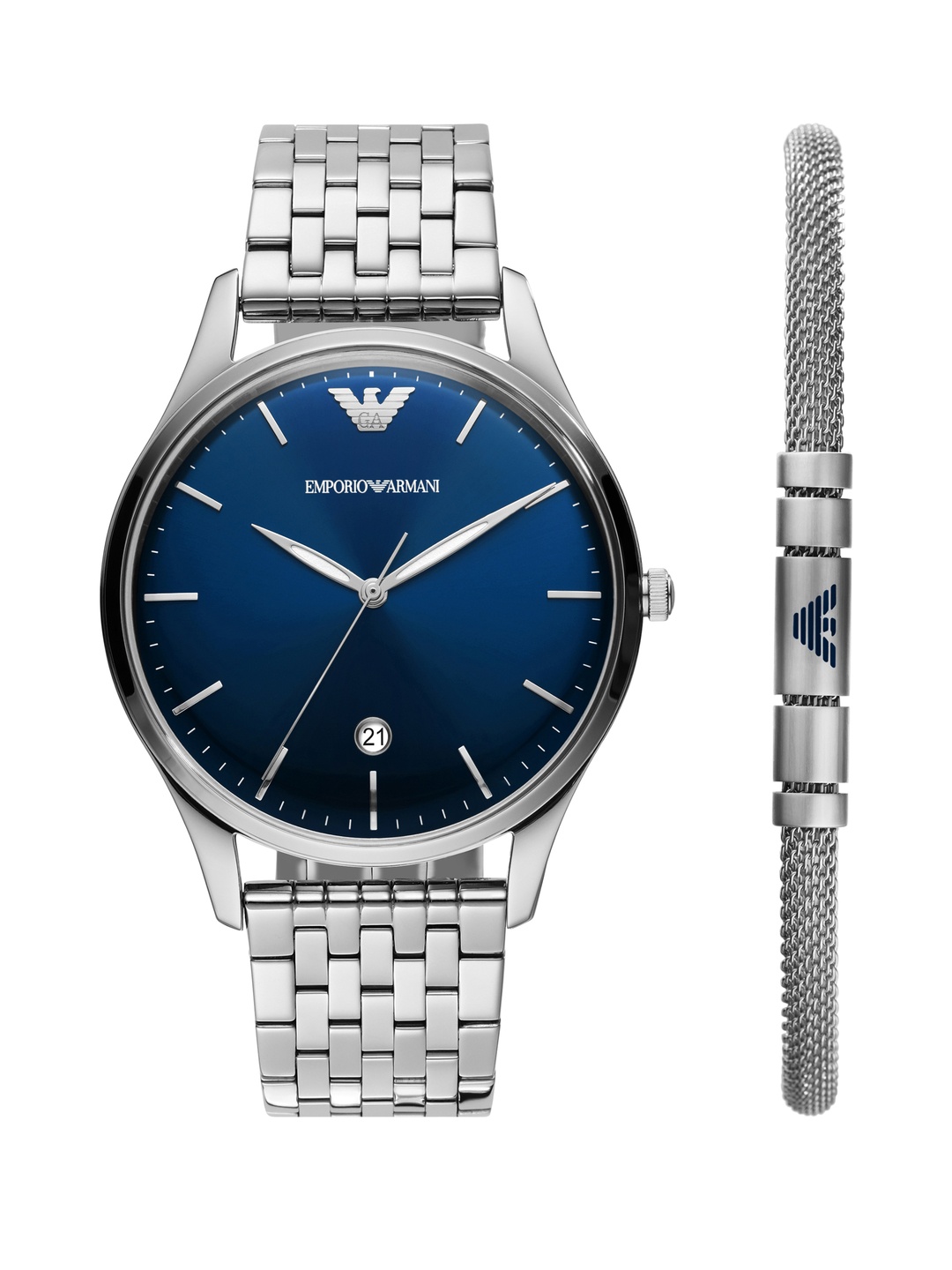 

Emporio Armani Men Blue Analogue Watch with Bracelet AR80048