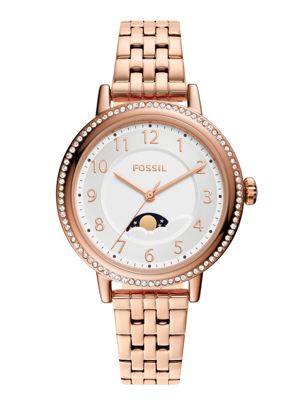 

Fossil Women Silver-Toned Reid Analogue Watch BQ3710, White