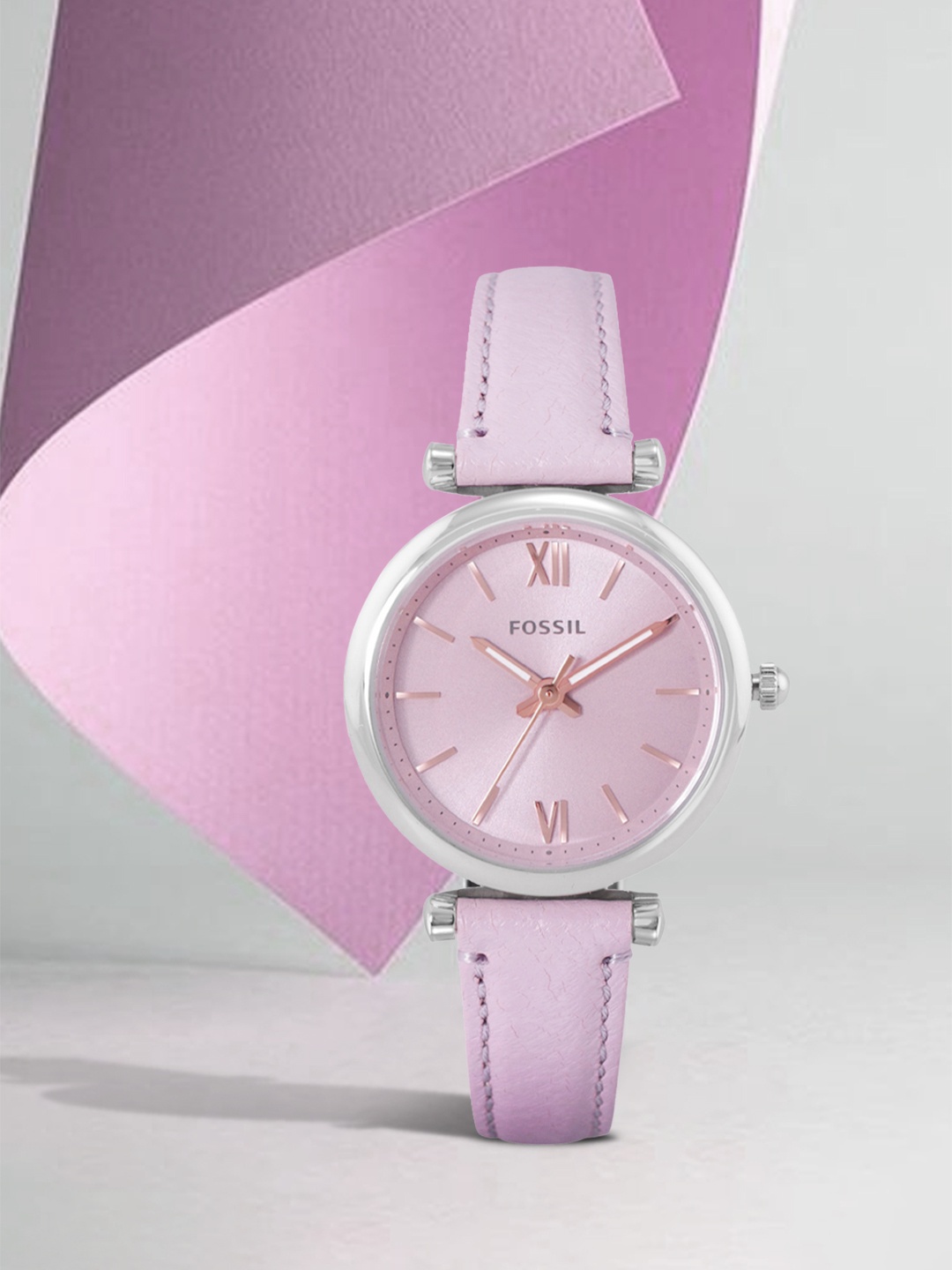 

Fossil Women Purple Dial & Eco Leather Straps Carlie Mini Analogue Watch ES5102