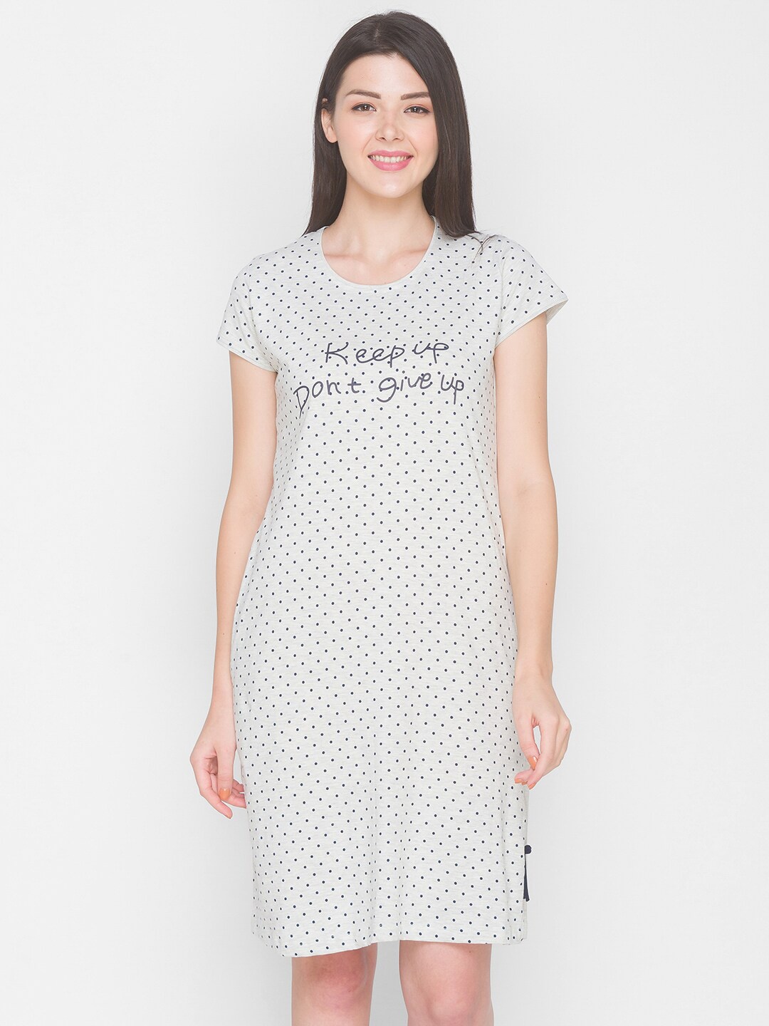 

AV2 Women White Printed Nightdress