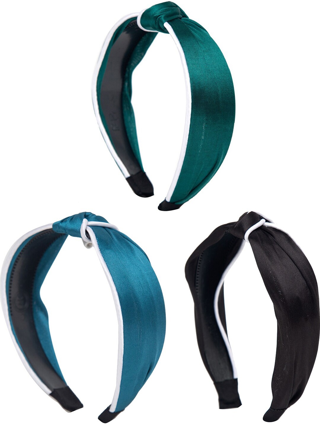 

YouBella Women Black & Green Set of 3 Twisted Hairbands