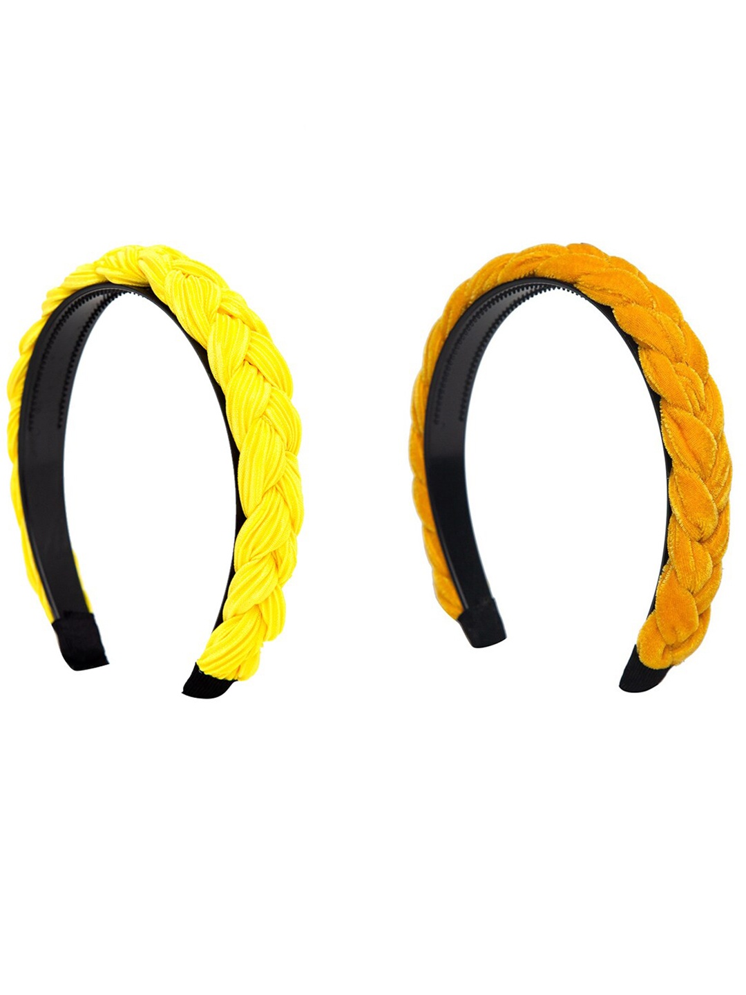 

YouBella Women Pack Of 2 Yellow & Orange Braided Hairbands