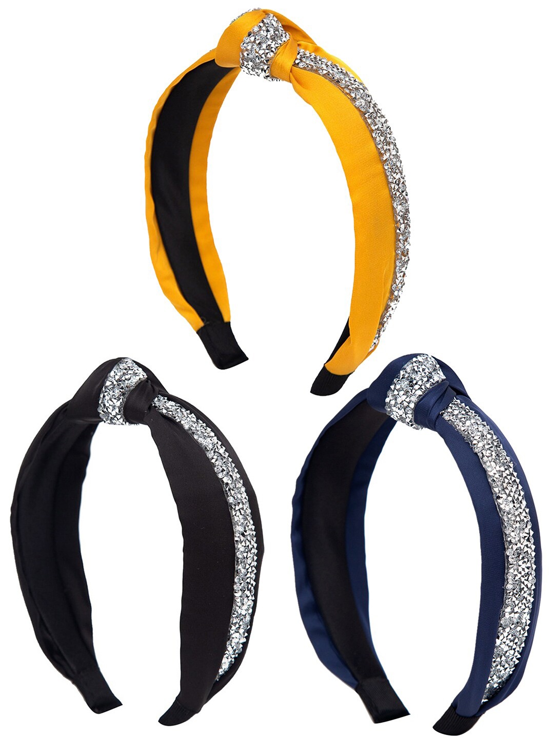 

YouBella Women Set of 3 Hair Bands, Yellow
