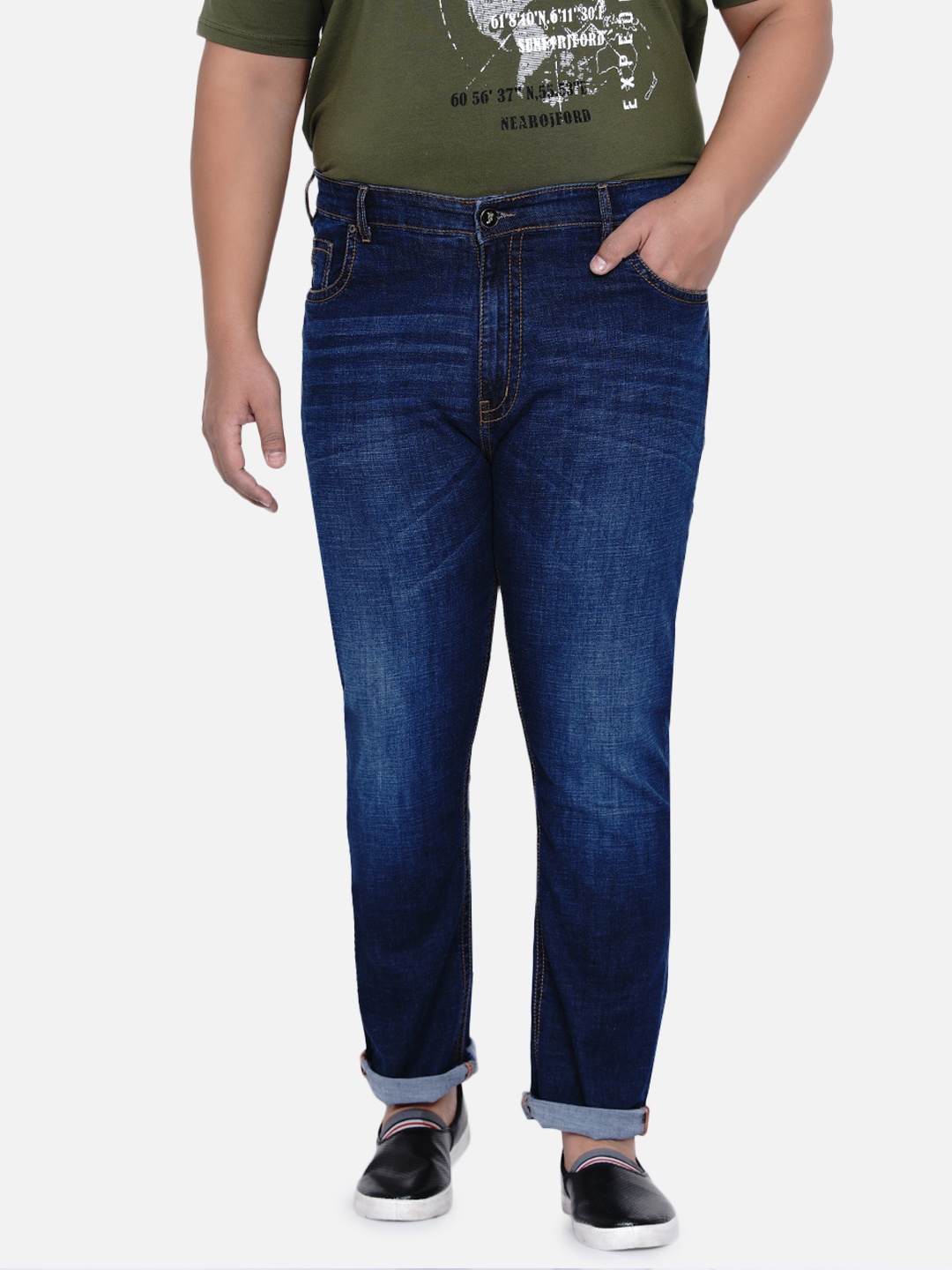 

John Pride Plus Size Men Light Fade Stretchable Jeans, Blue