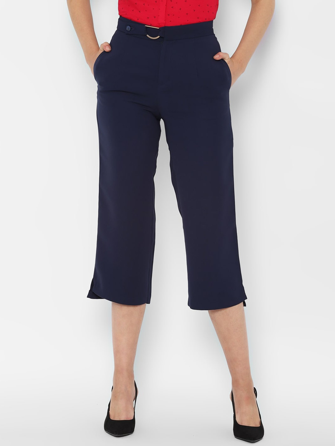 

Allen Solly Woman Women Navy Blue Culottes Trousers