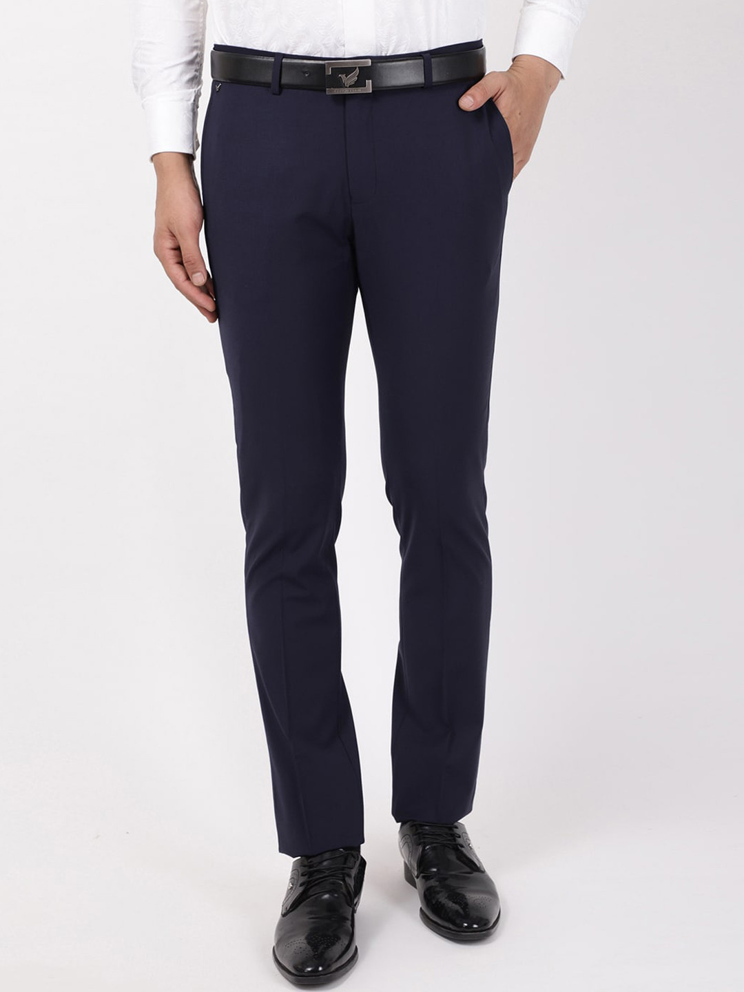 

Blackberrys Men Navy Blue B-95 Slim Fit Formal Trousers