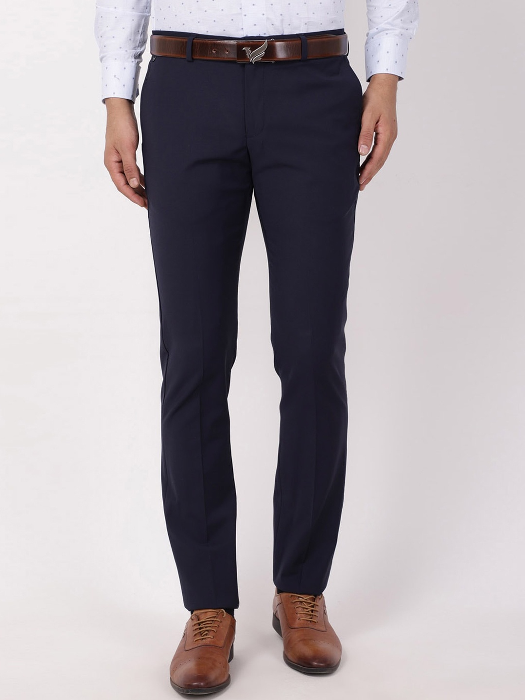 

Blackberrys Men Navy Blue B-95 Slim Fit Formal Trousers