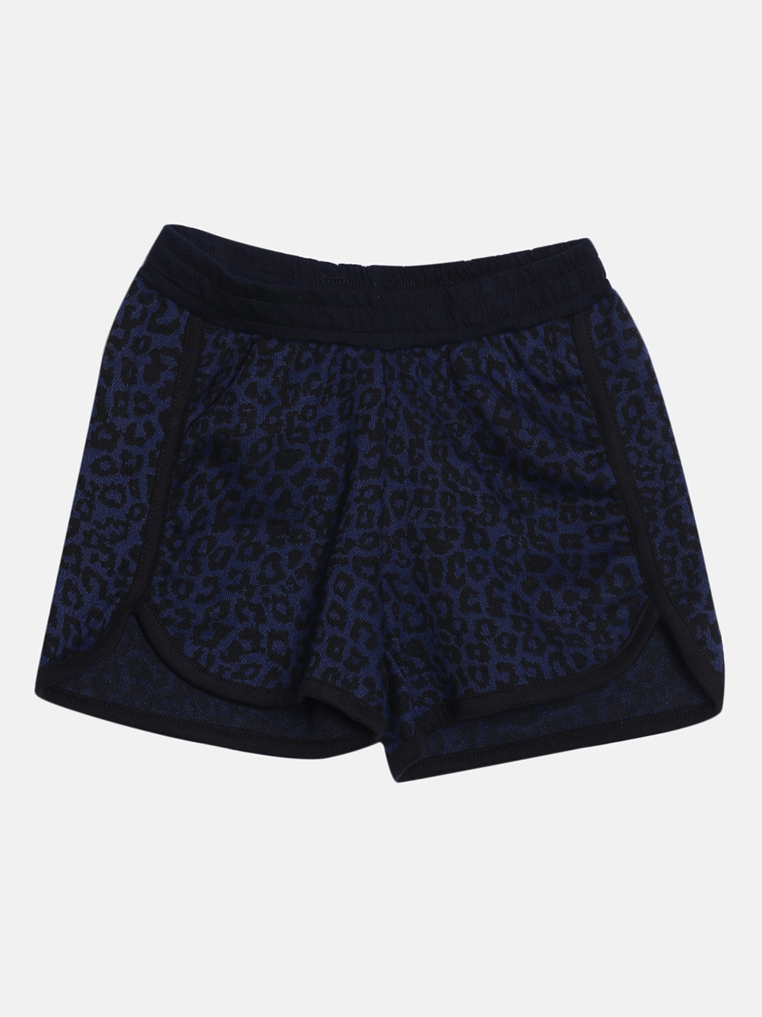 

Kryptic Girls Blue & Black Animal Printed Pure Cotton Hot Pants