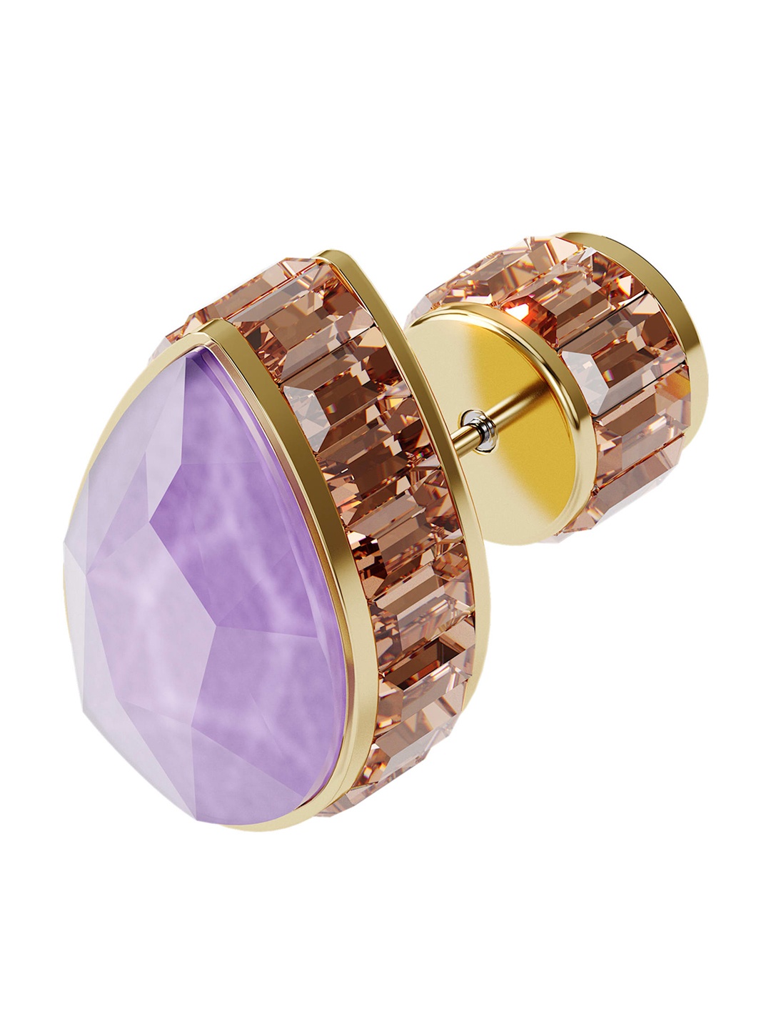 

SWAROVSKI Purple & Brown Teardrop Shaped Stud Earrings