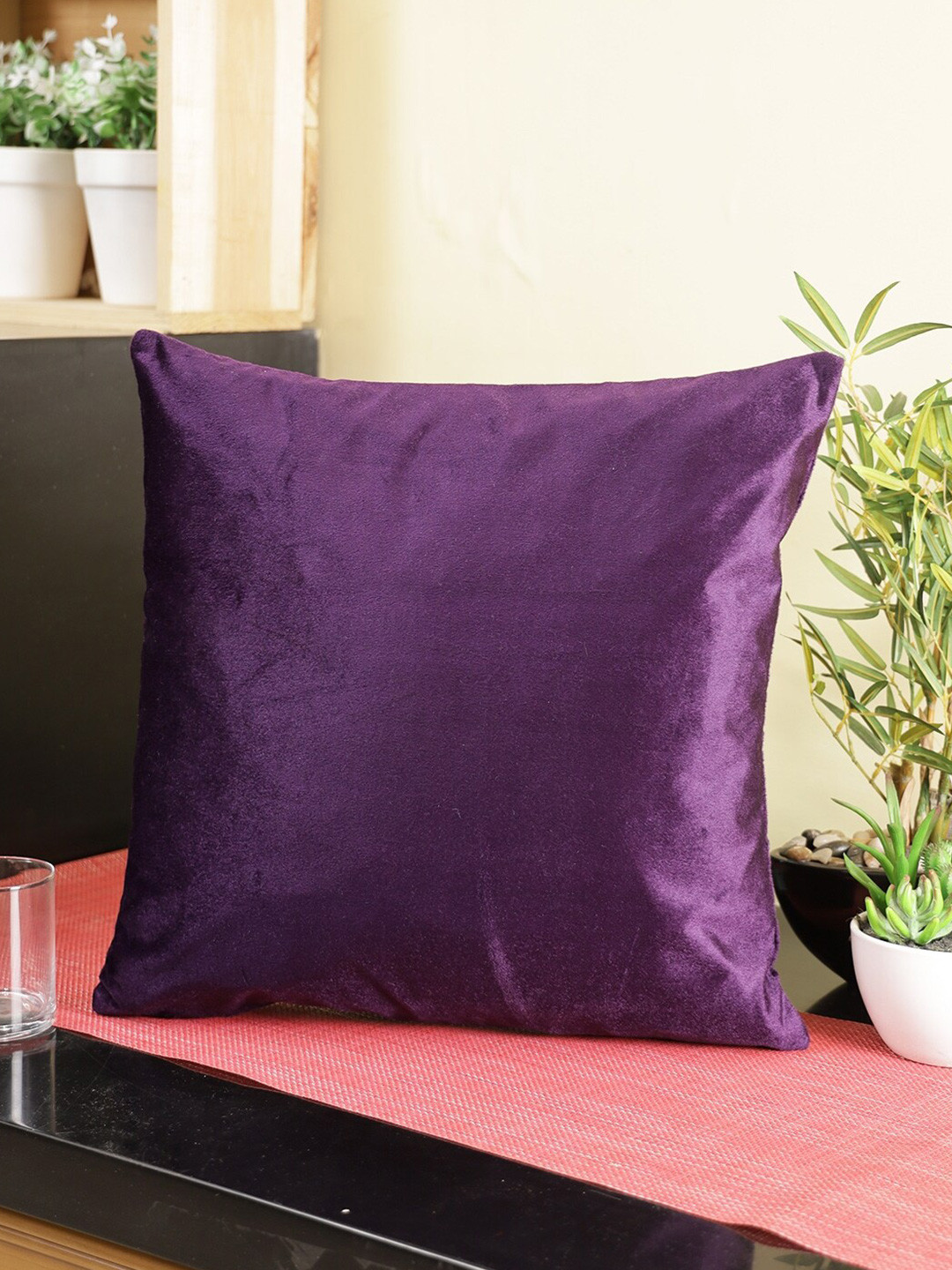 

Living Essence Purple Square Cushion Covers