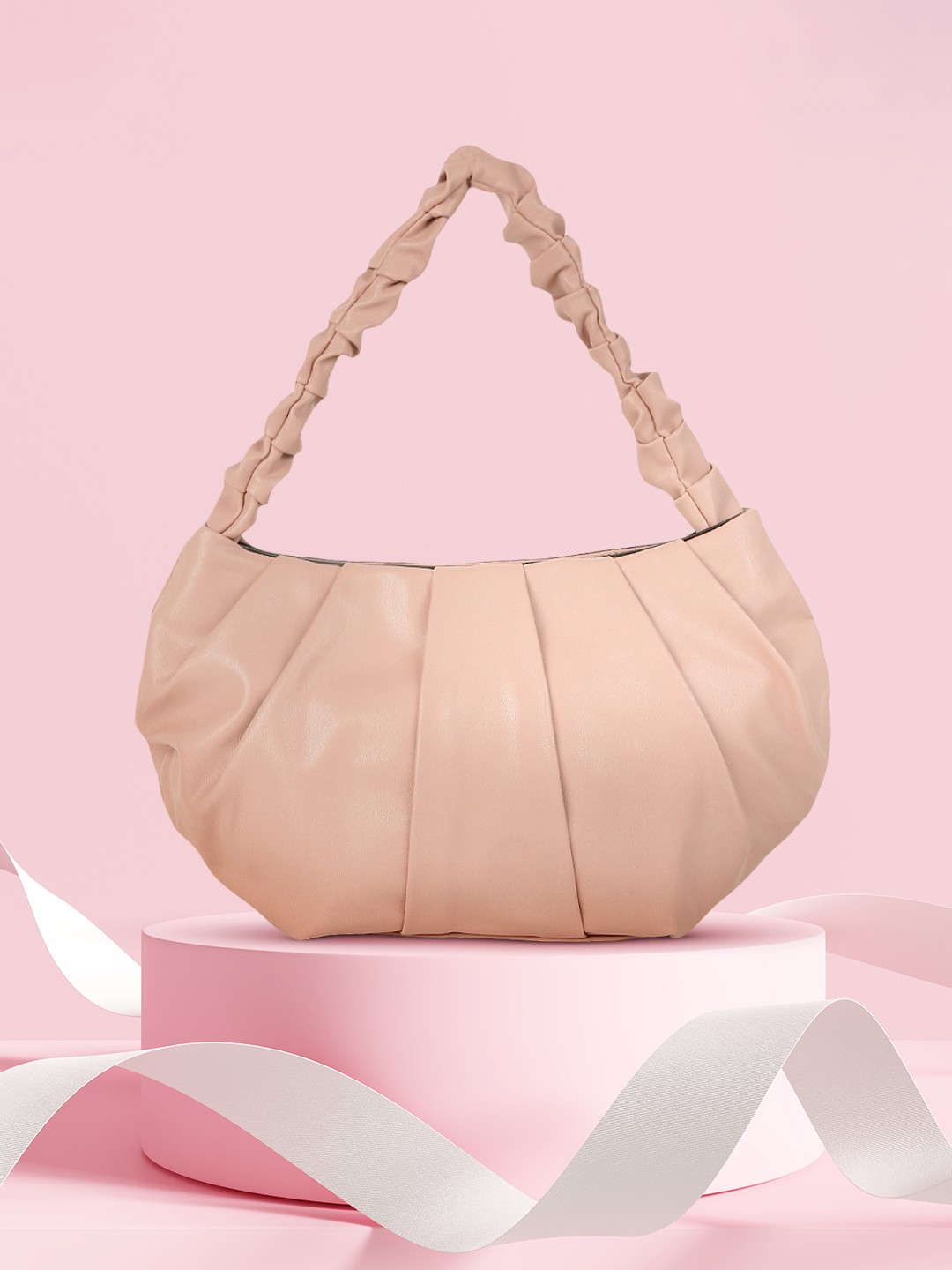 

DressBerry Pink PU Structured Handheld Bag