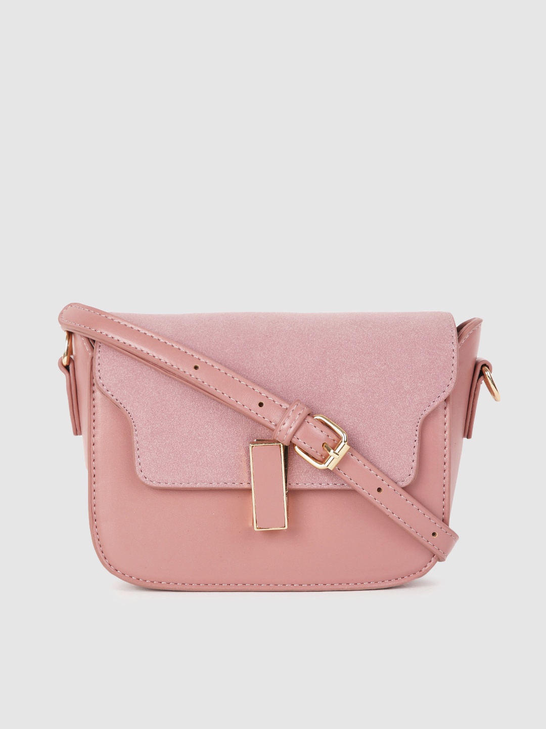 

DressBerry Pink PU Structured Sling Bag