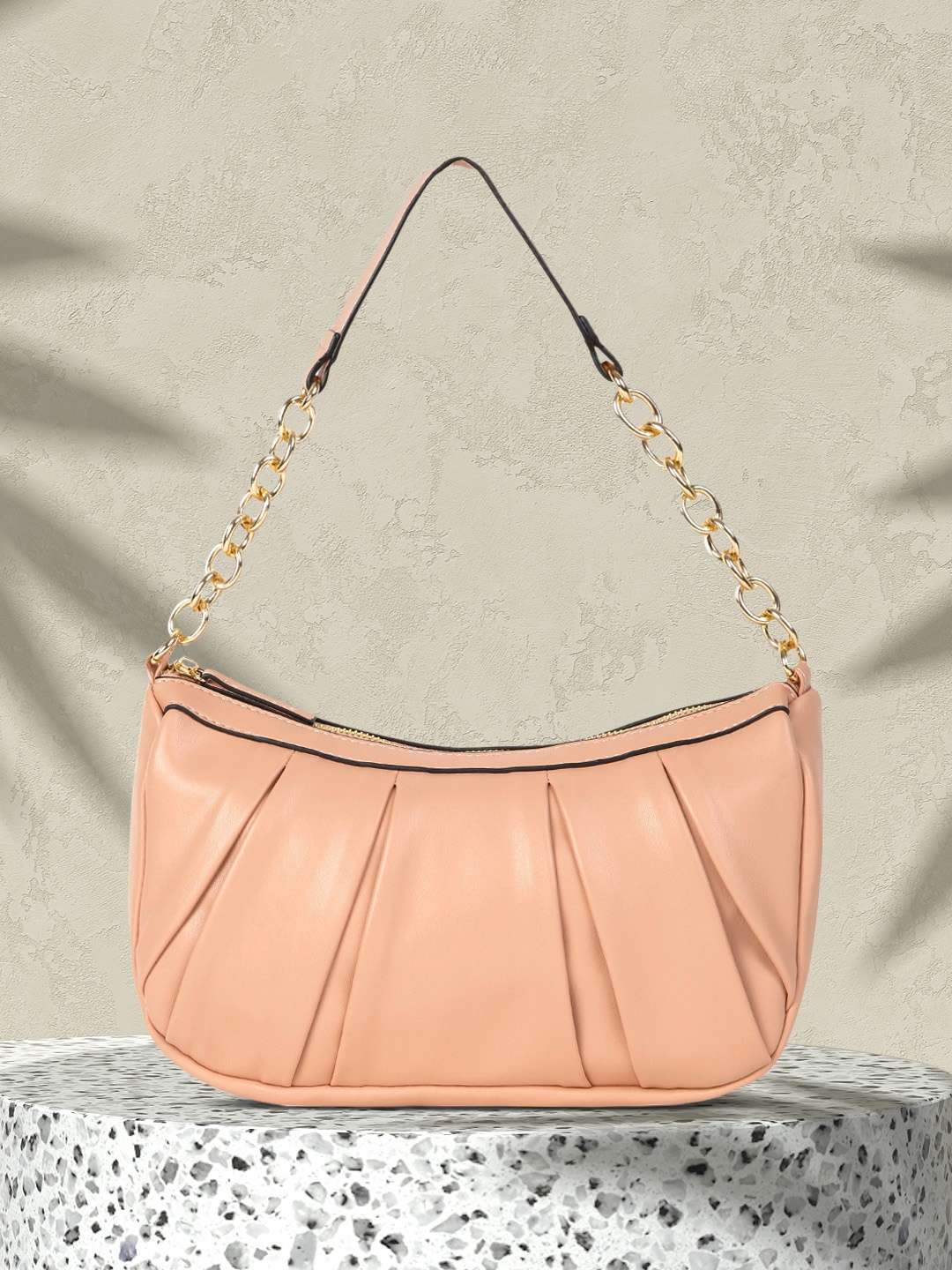 

DressBerry Nude-Coloured Structured Handheld Bag