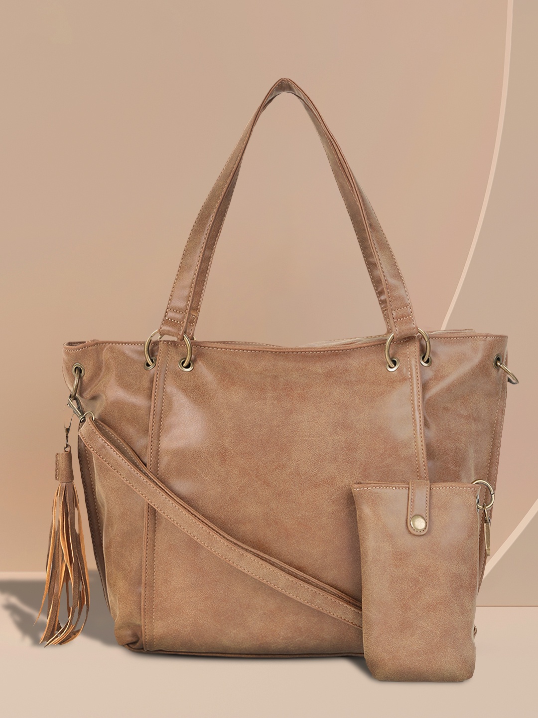 

Roadster Brown Textured Structured Shoulder Bag