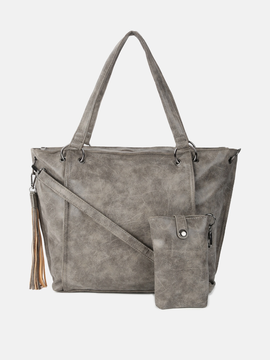 

Roadster Grey Textured Structured Shoulder Bag