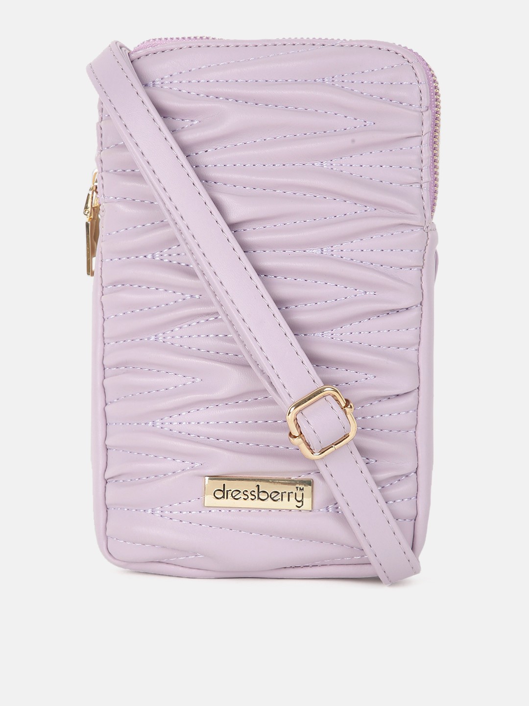 

DressBerry Lavender Textured Structured Mobile Pouch