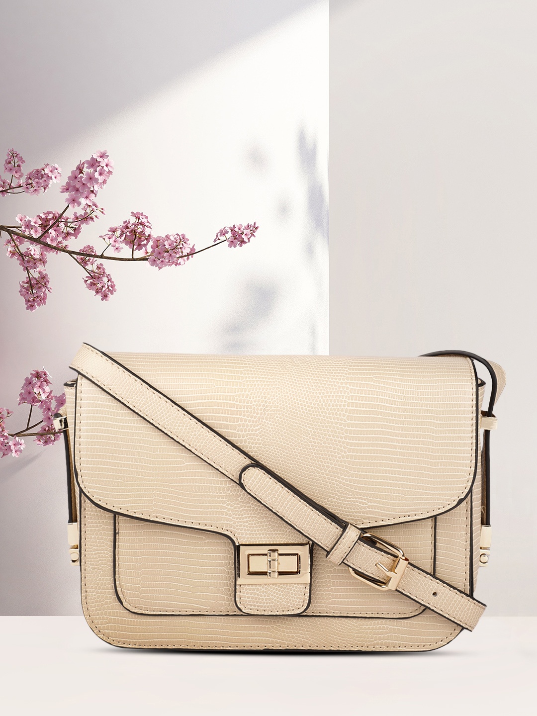 

Mast & Harbour Beige Textured Sling Bag