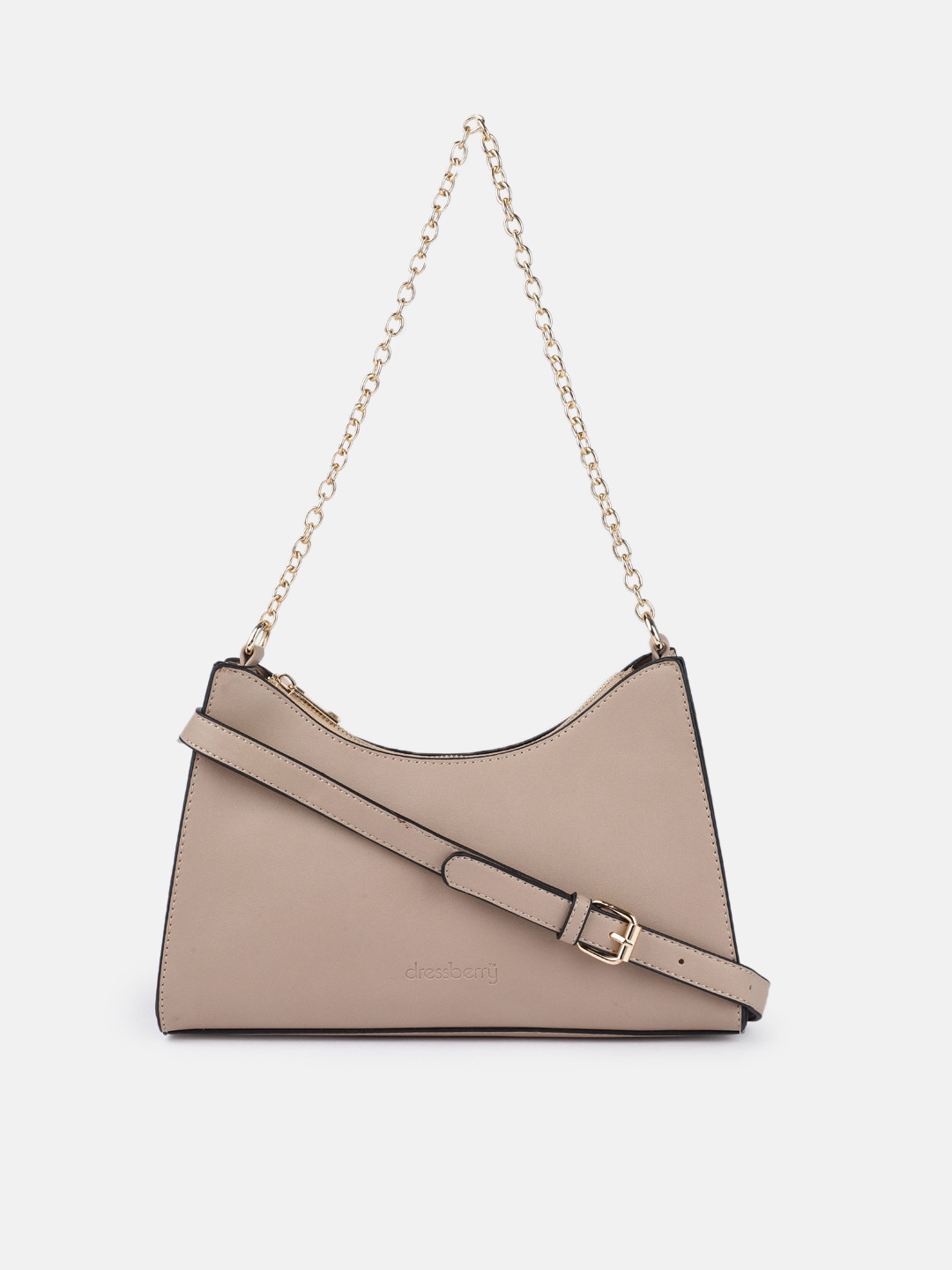 

DressBerry Beige Structured Hobo Bag