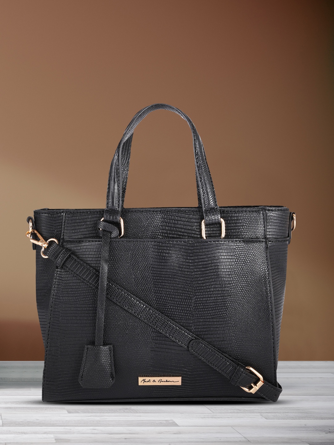 

Mast & Harbour Black Textured Shoulder Bag