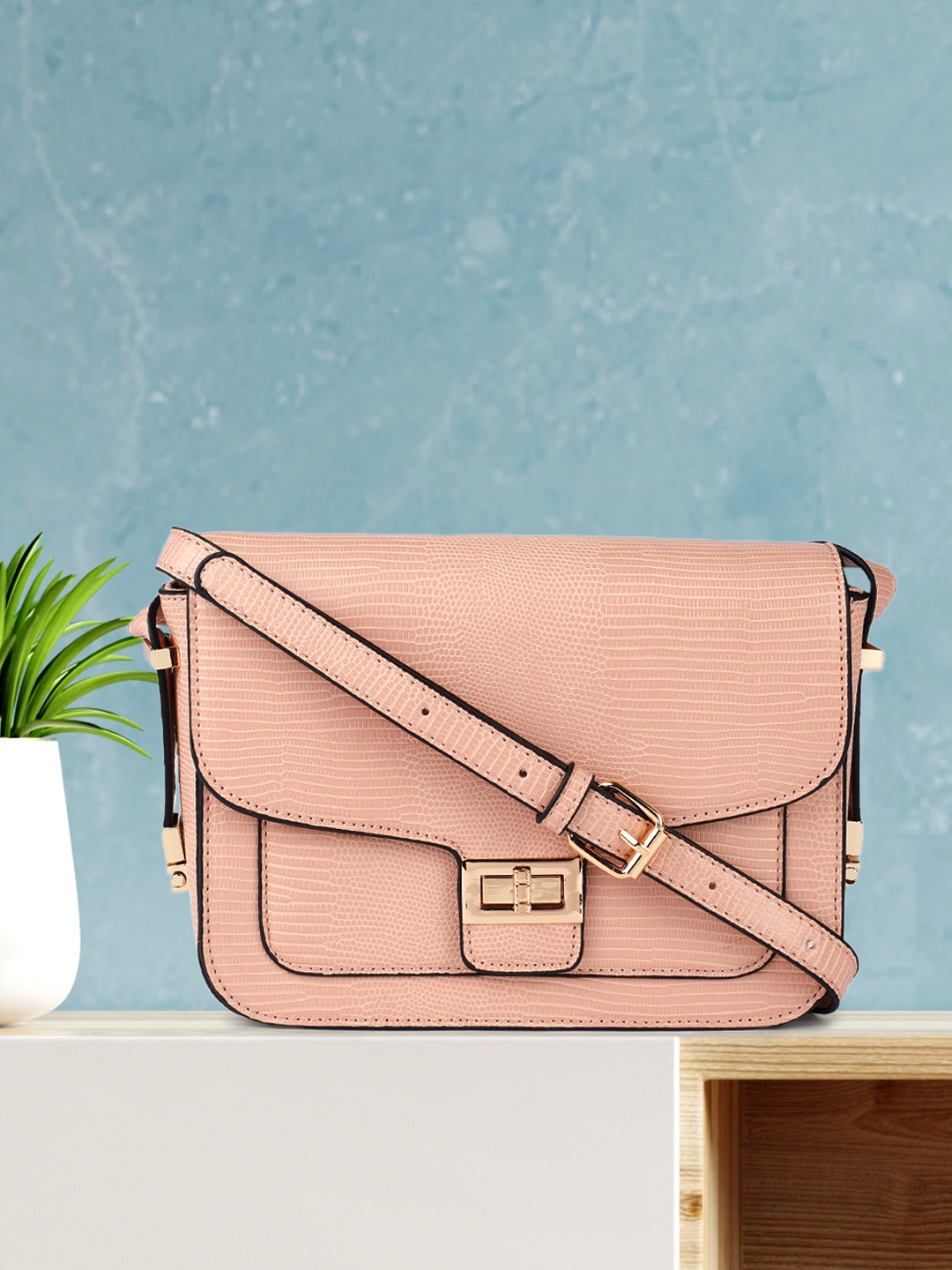 

Mast & Harbour Dusty Pink Textured PU Structured Sling Bag