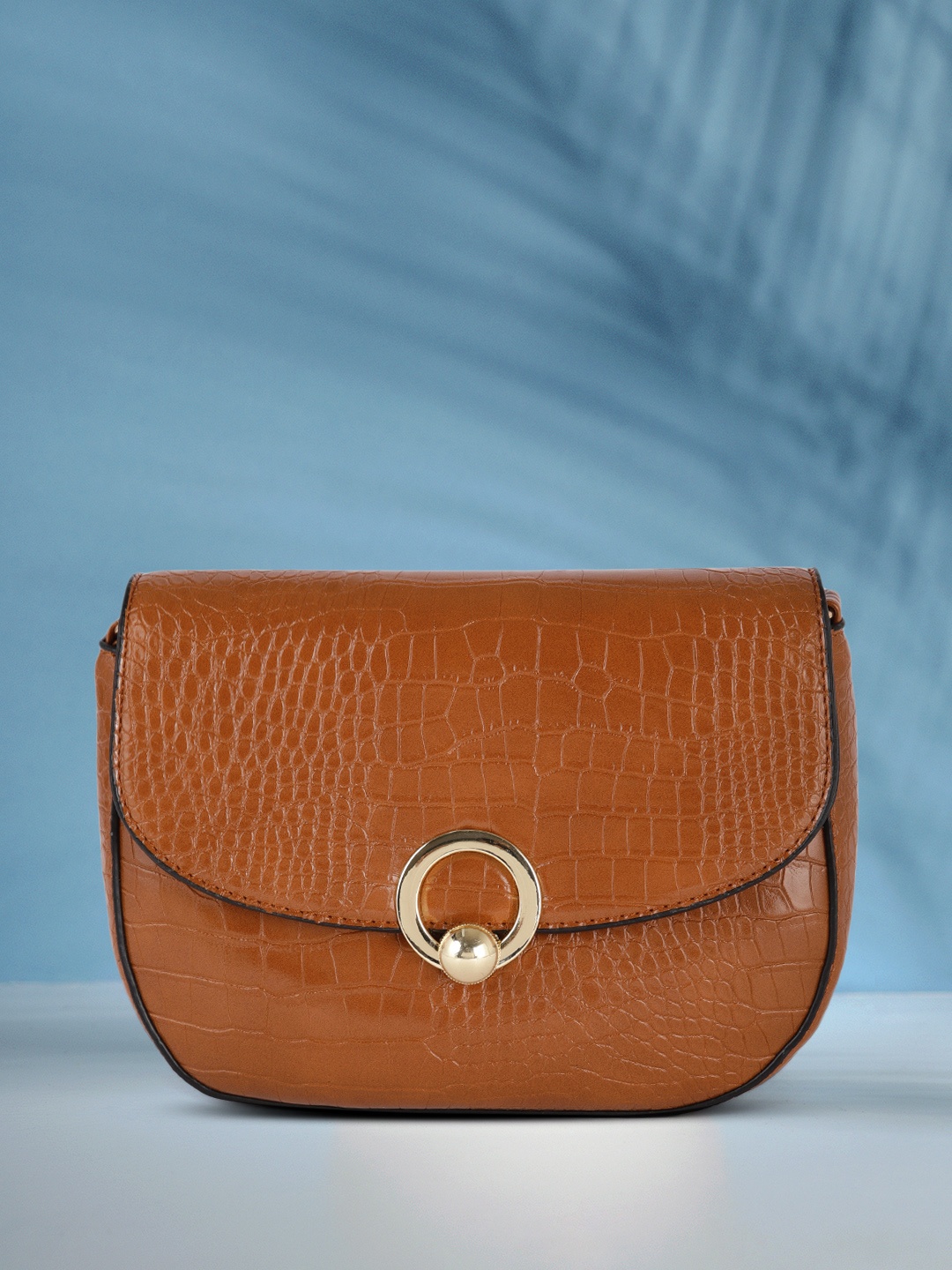 

Mast & Harbour Tan Animal Textured PU Regular Structured Sling Bag