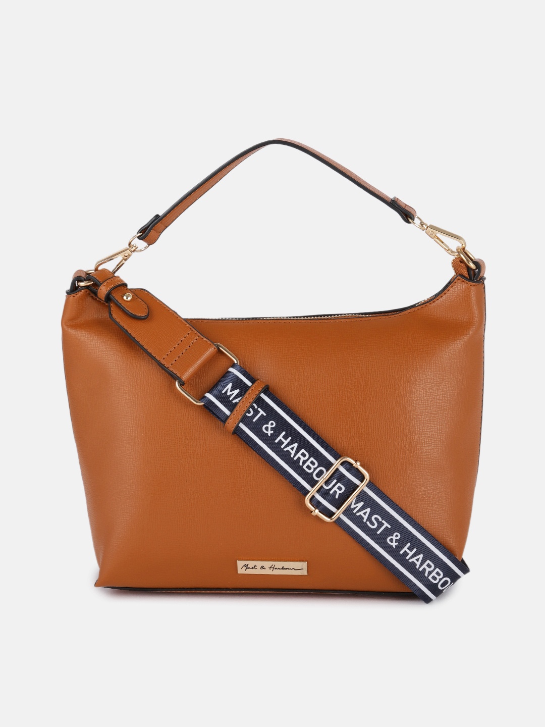 

Mast & Harbour Tan Solid PU Regular Structured Handheld Bag