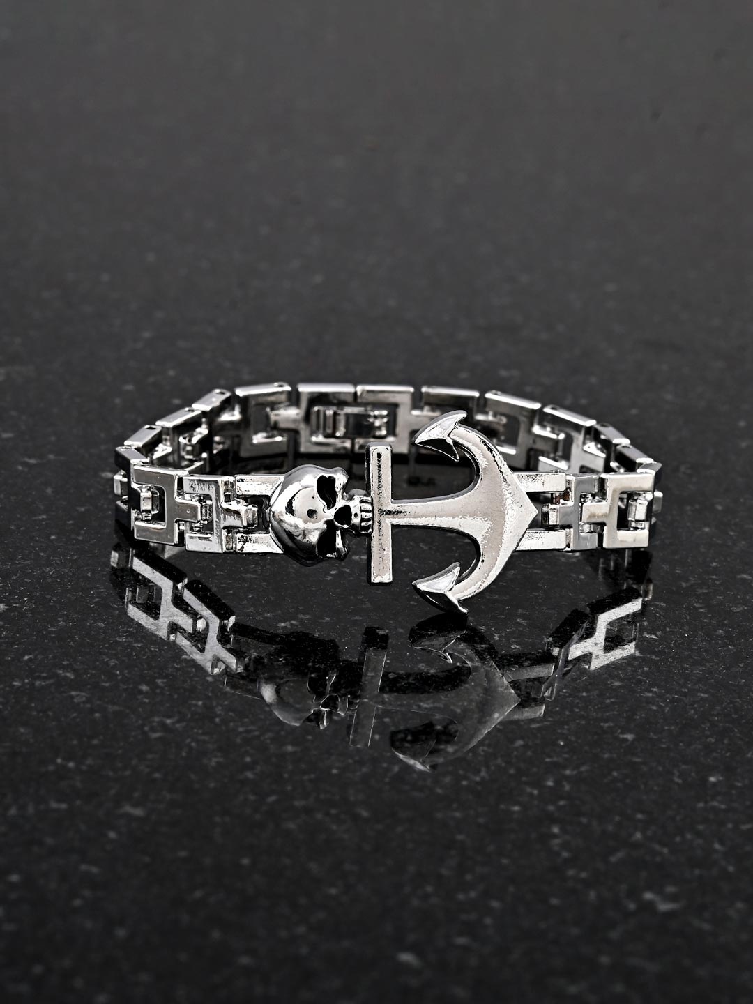 

Tistabene Men Silver-Toned Rhodium-Plated Link Bracelet