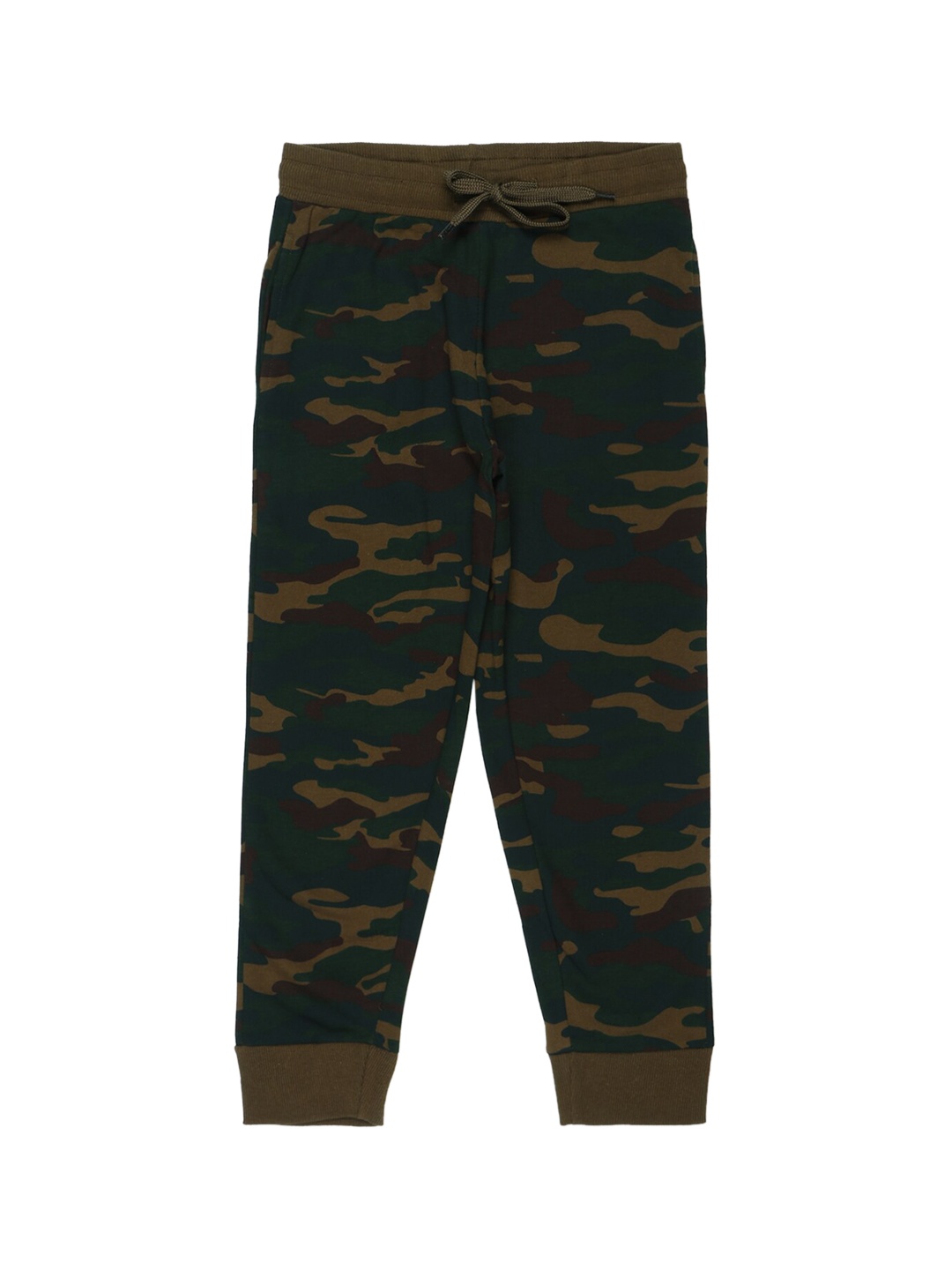 

Urbano Juniors Boys Green Camouflage Printed Cotton Joggers