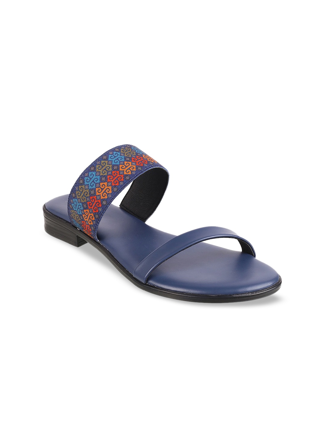 

Mochi Women Blue & Red Printed Open Toe Flats