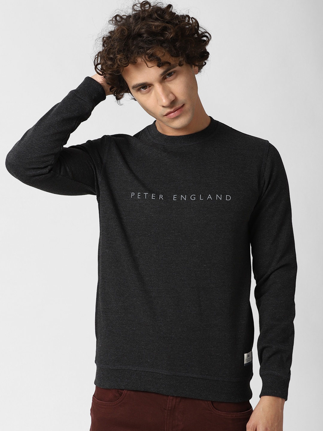 

Peter England Casuals Men Grey Sweatshirt