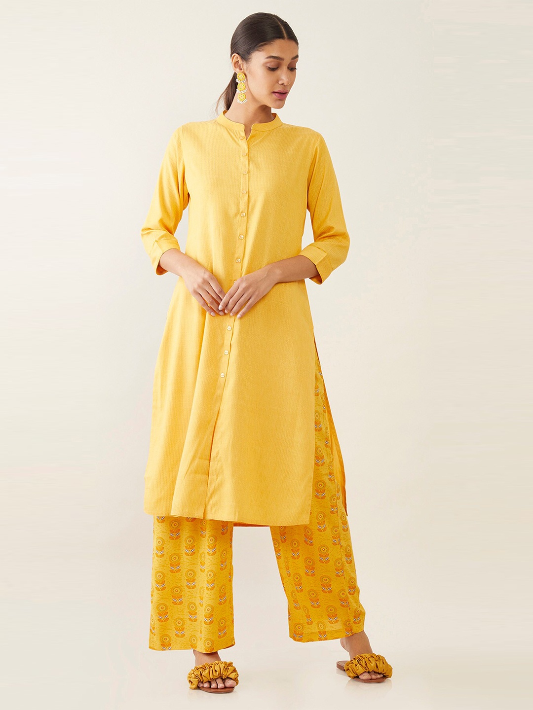 

Soch Women Kurta with Palazzos, Yellow