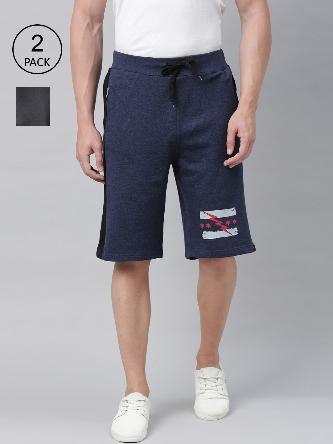 

Kryptic Set-2 Men Grey Sports Shorts