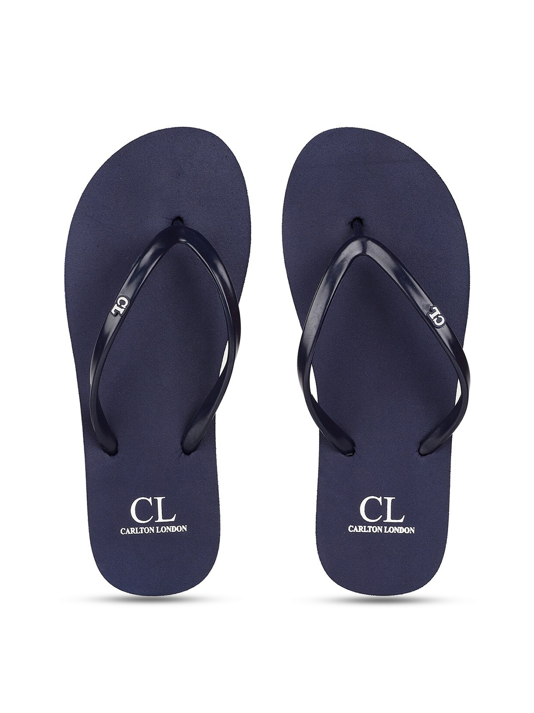 

Carlton London Women Navy Blue Solid Thong Flip Flops