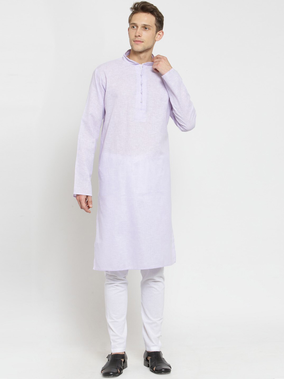 

RG DESIGNERS Men Purple Regular Kurti with Pyjamas