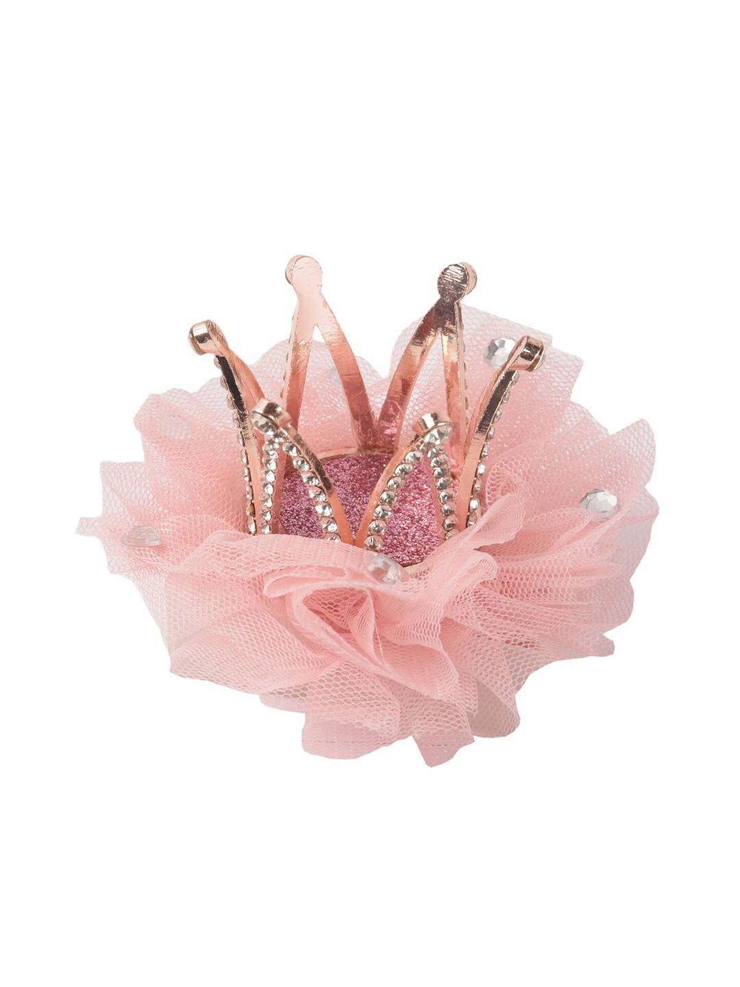 

Yellow Bee Girls Pink & Rose Gold Embellished Alligator Hair Clip