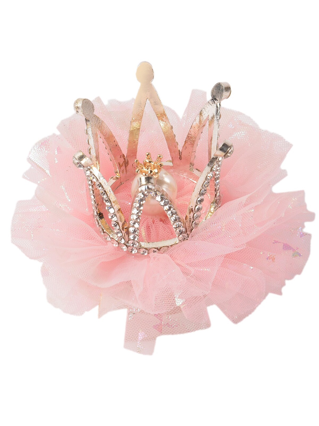 

Yellow Bee Girls Pink & Silver-Toned Crown Hair Clip