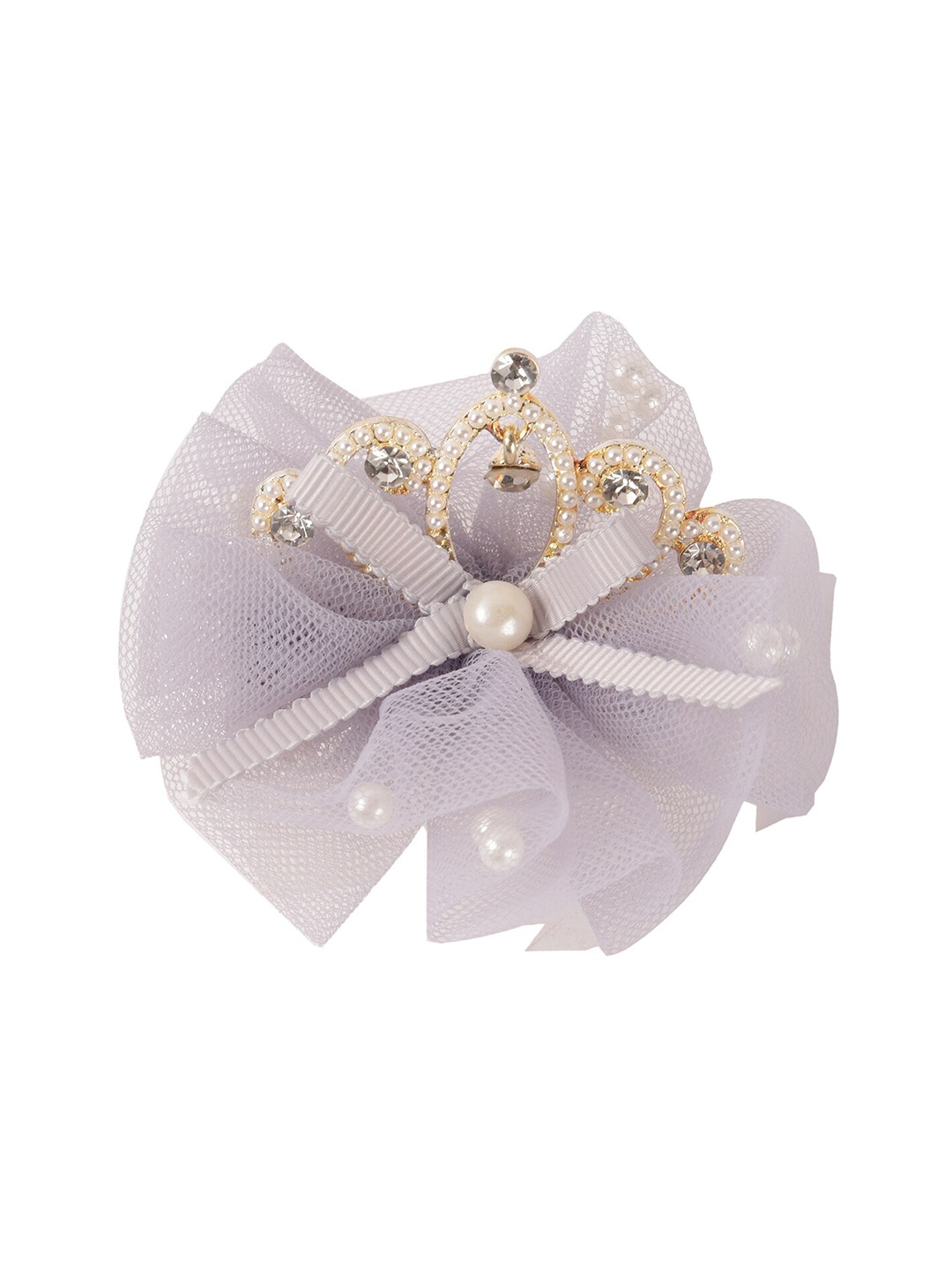 

Yellow Bee Girls Grey & Gold-Toned Embellished Alligator Hair Clip