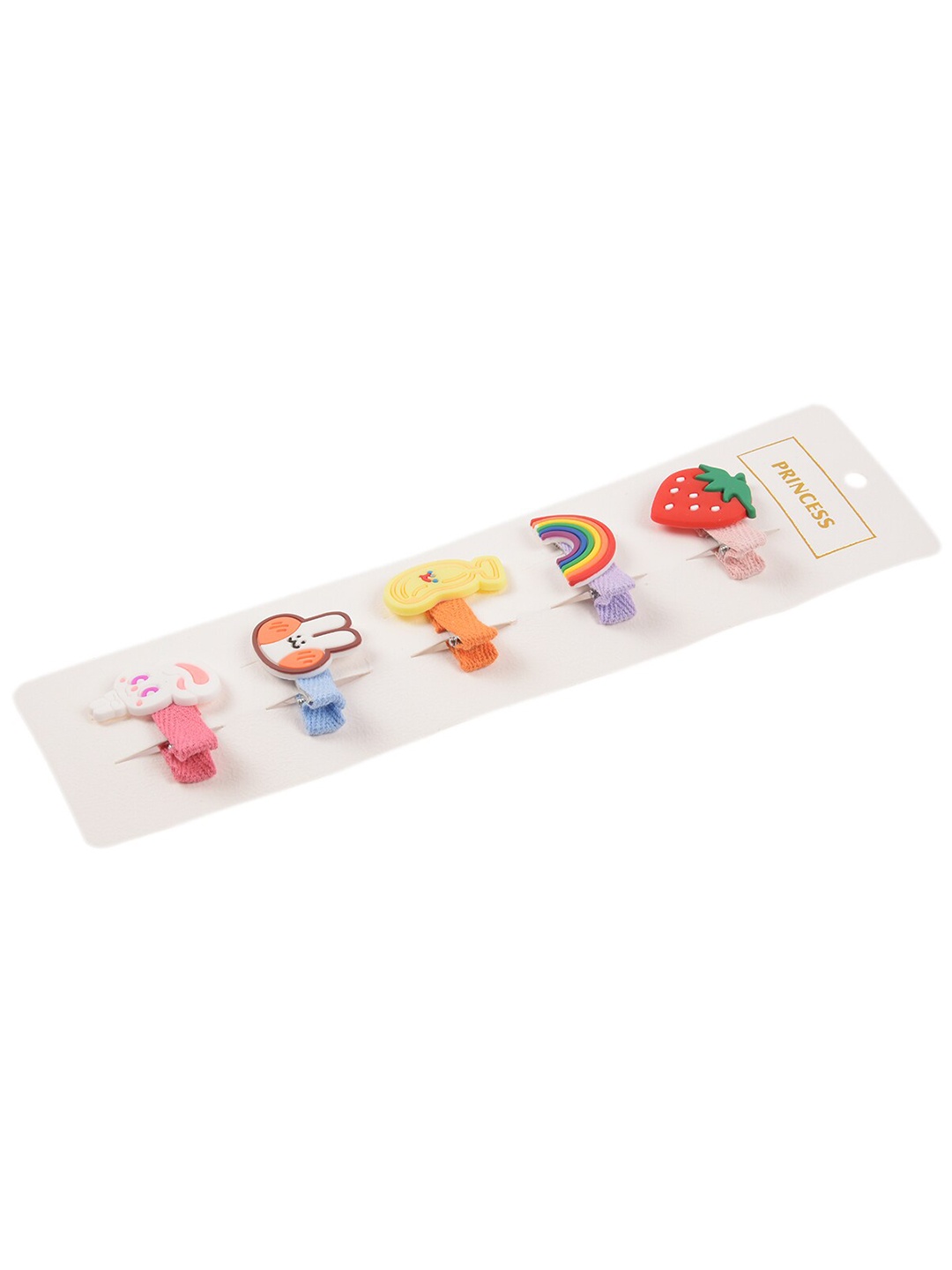 

Yellow Bee Girls Set Of 5 Multicoloured Hair Clips, Multi