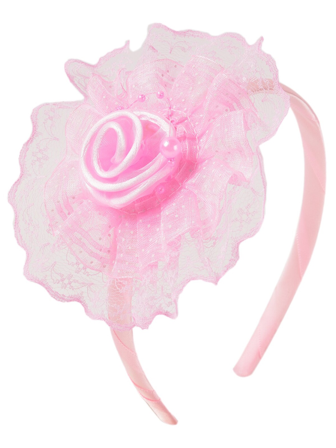 

Yellow Bee Girls Pink Flower Embellished Hairband