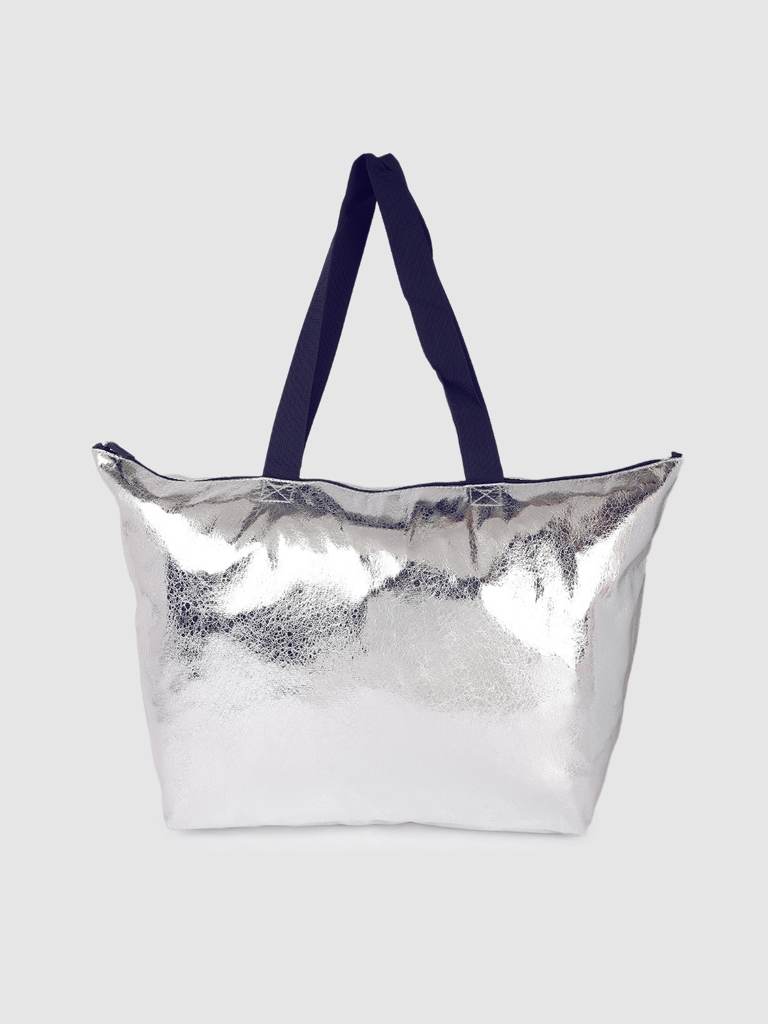 

Accessorize Silver-Toned Textured Shopper Tote Bag