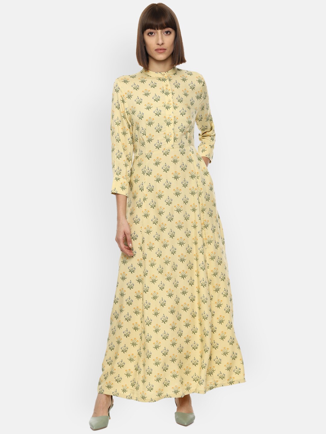 

Van Heusen Woman Women Yellow & Green Printed Tunic