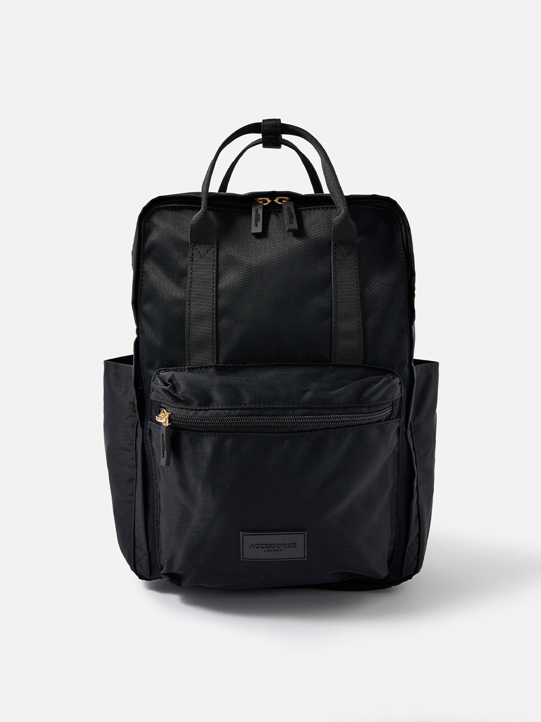 

Accessorize Women Black Solid Canvas Backpack