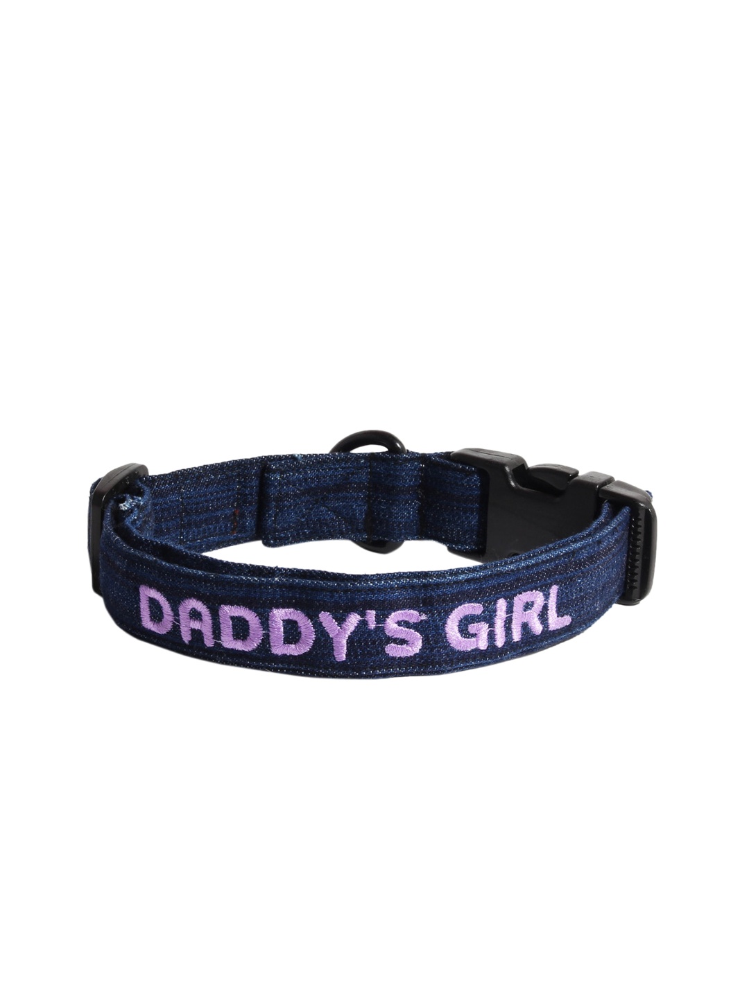 

LANA PAWS Blue & Purple Self Design Dog Collar, Navy blue