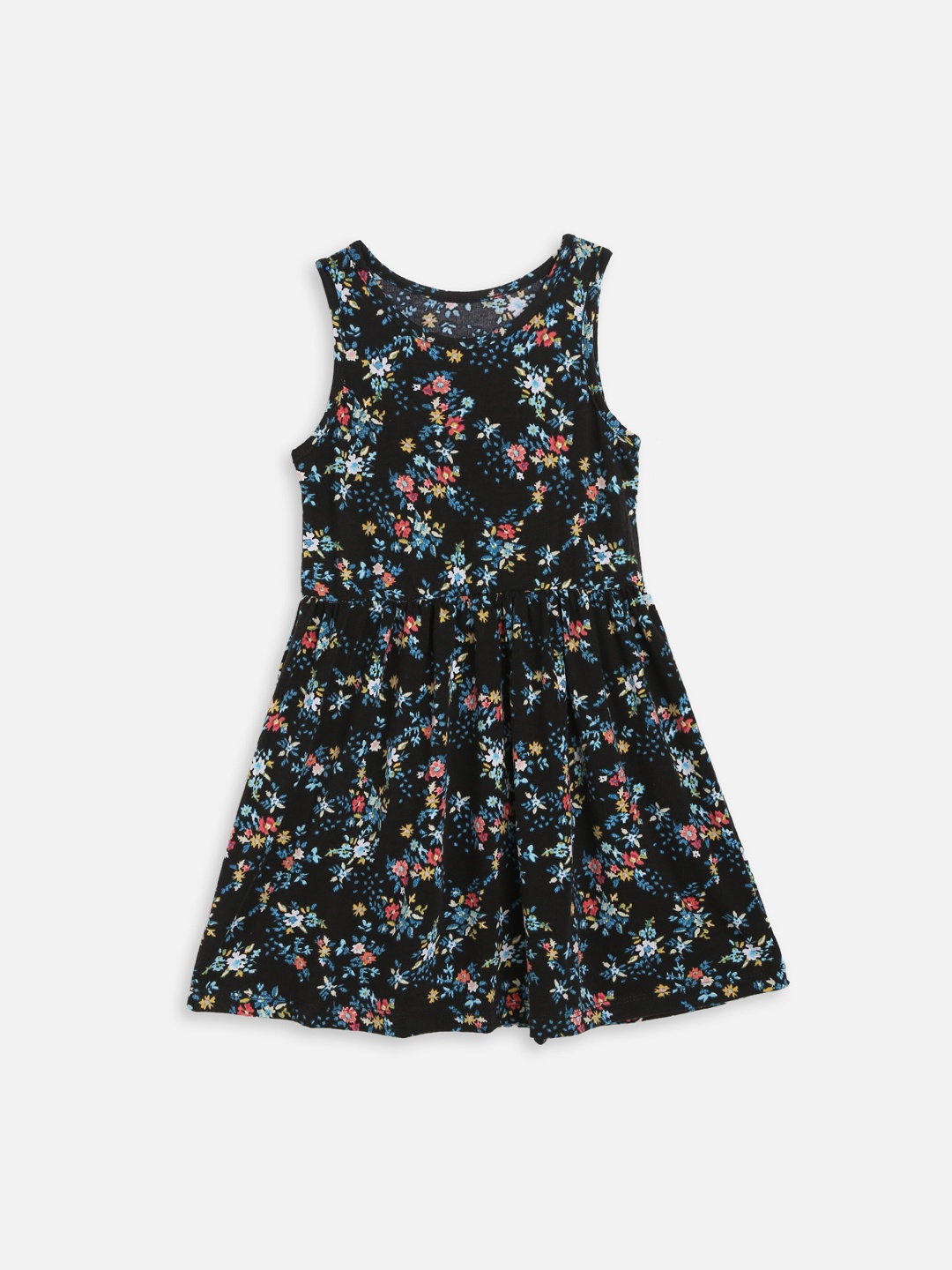 

YK Black Floral Fit & Flare Dress
