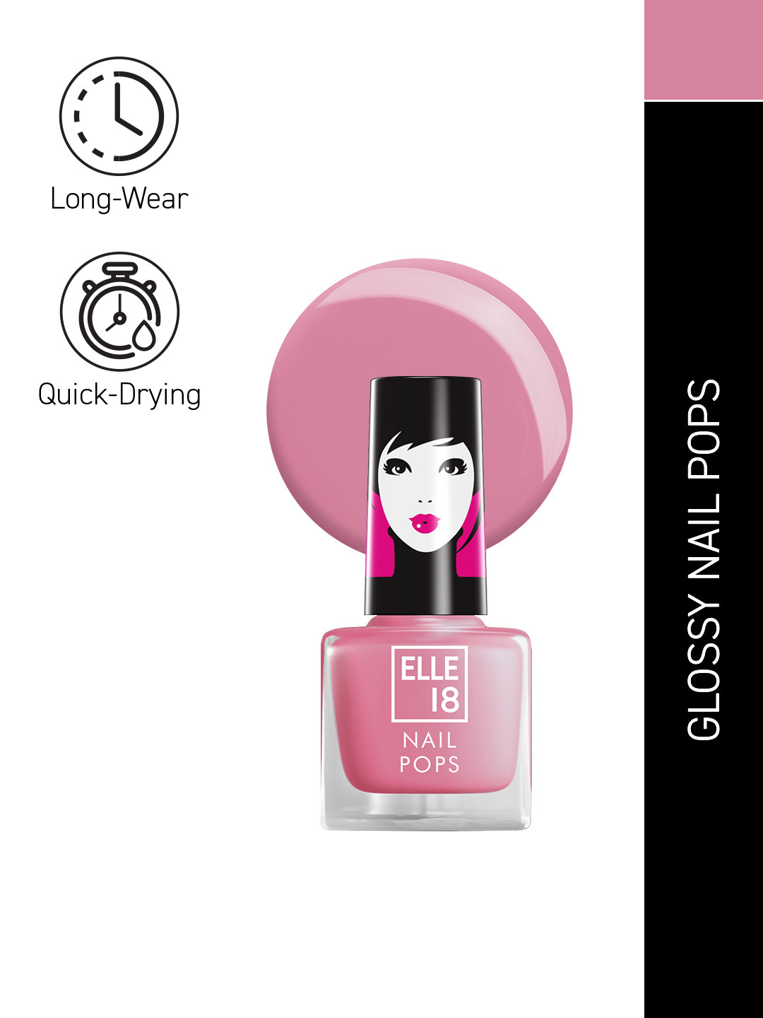 ELLE 18 Nail Pops Long Lasting Nail Color With Glossy Finish & Quick Dry Formula 5ml -175