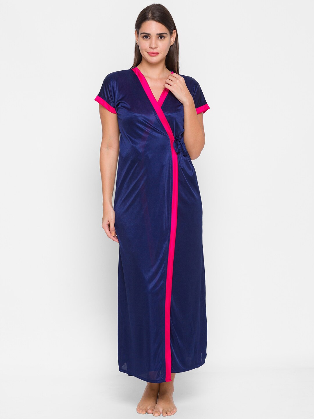 

AV2 Women Navy Blue Maxi Nightdress