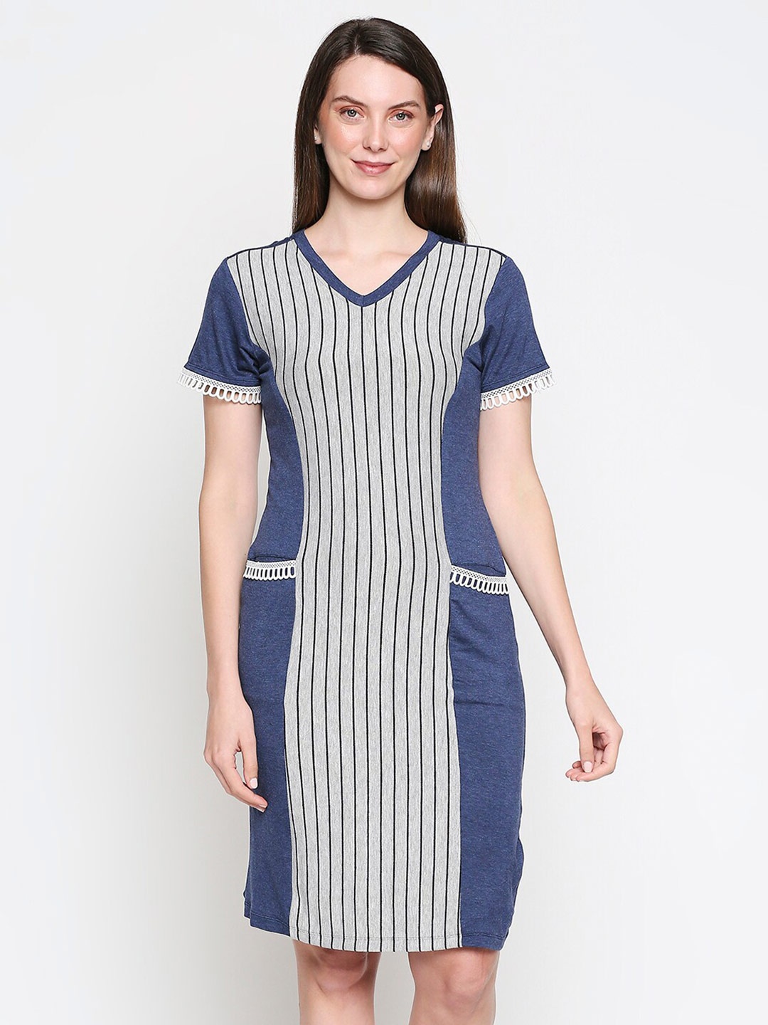 

inocenCia Navy Blue Striped Nightdress