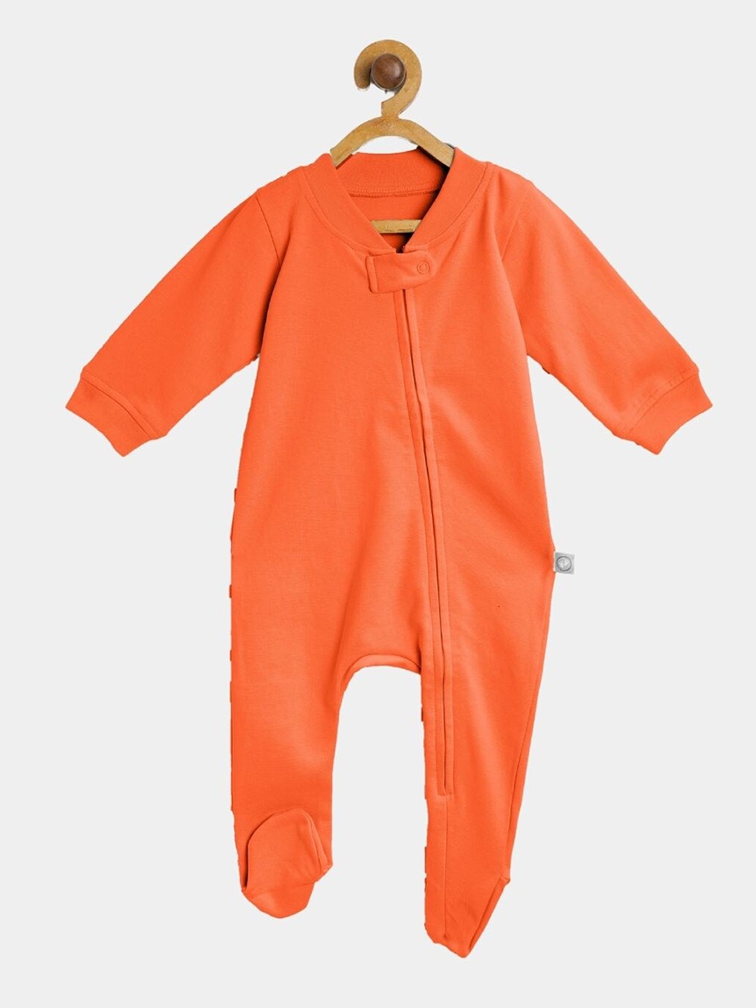

cherrytoes Infant Kids Orange Solid Pure Cotton Sleepsuit